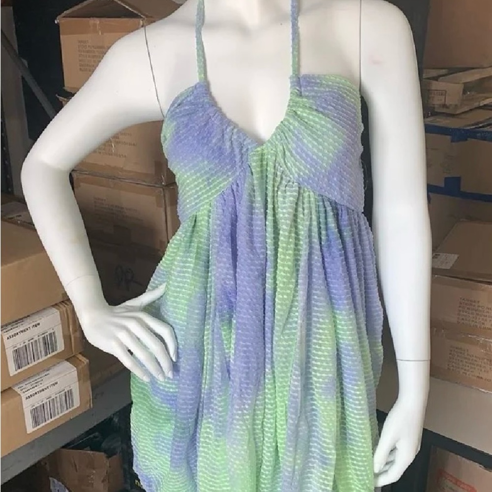 Wild Fables blue/green Halter Dress